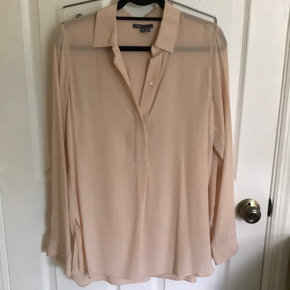 Elegant Vince peach Cream Blouse